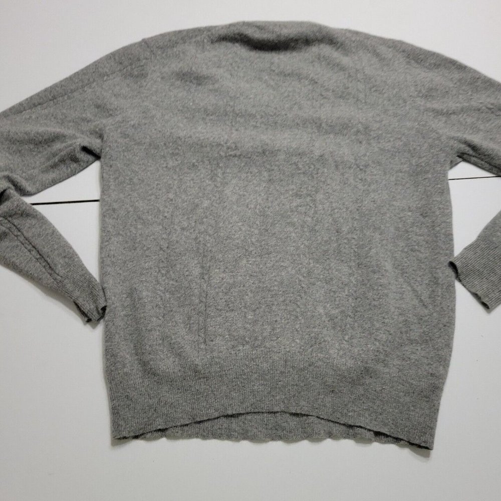 Jon Hatmaker Cardigan Mens Store Large Grey Lambswool Long Sleeve Sweater - Picture 11 of 12